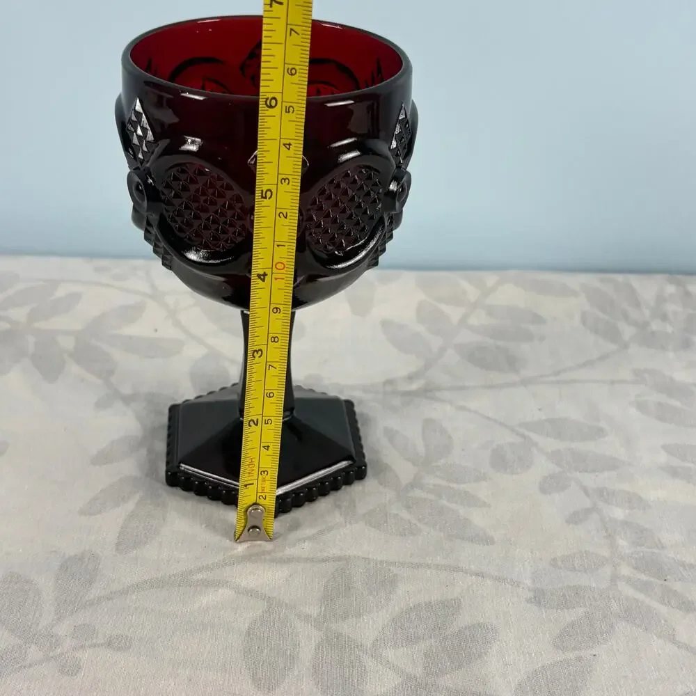 Vintage Avon Cape Cod Ruby Red Footed Goblet Wine Glass 6 Inch